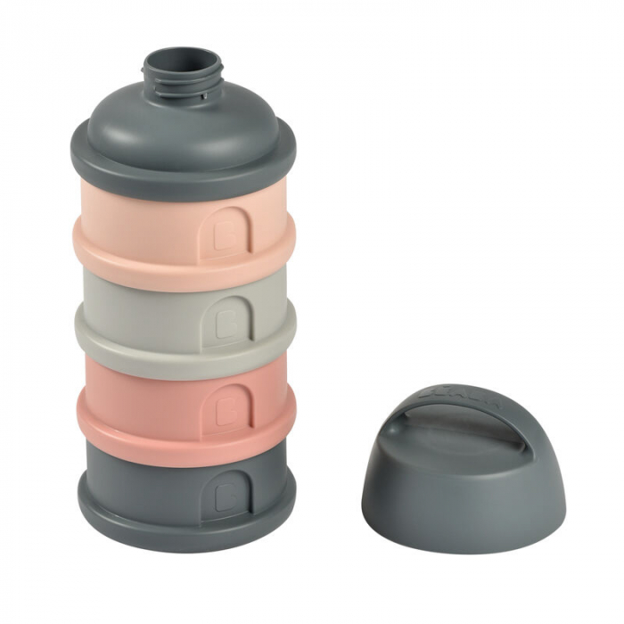 Recipient lapte praf 4 compartimente Beaba Mineral Grey/Pink [3]