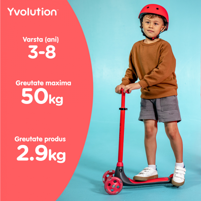 Trotineta cu 3 roti Yvolution Y Glider Kiwi Red-Resigilat [6]
