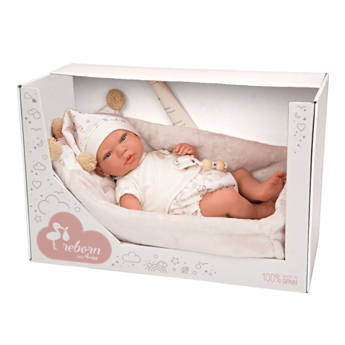 Papusa Reborn bebelus realist Arias Aday 40 cm si cos Beige [6]