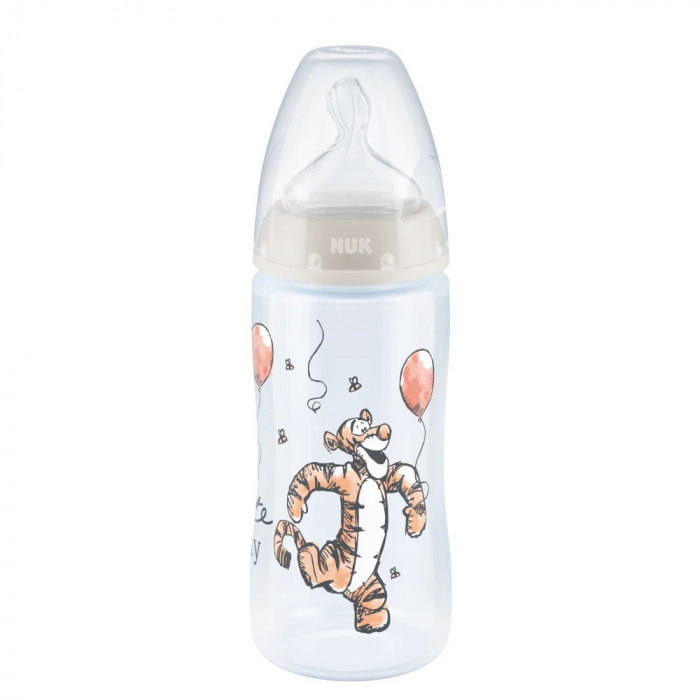 Biberon Nuk First Choice PP 300 ml Control Temperatura Tetina Silicon M 0-6 luni Disney Tigger Gri