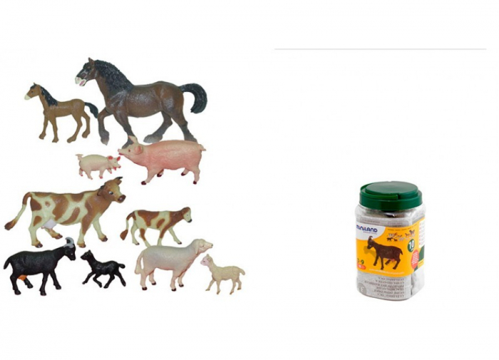 Animale domestice cu puii set de 10 figurine - Miniland [4]
