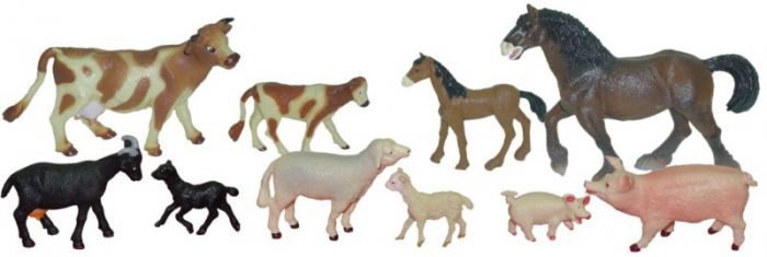 Animale domestice cu puii set de 10 figurine - Miniland [2]