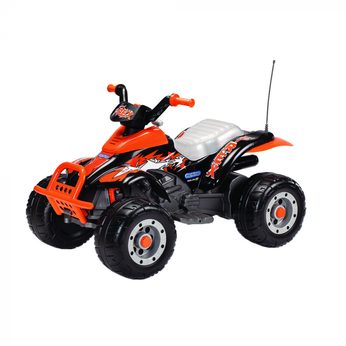 ATV Peg Perego Corral T-Rex, 12V, 3 ani +, Portocaliu Negru