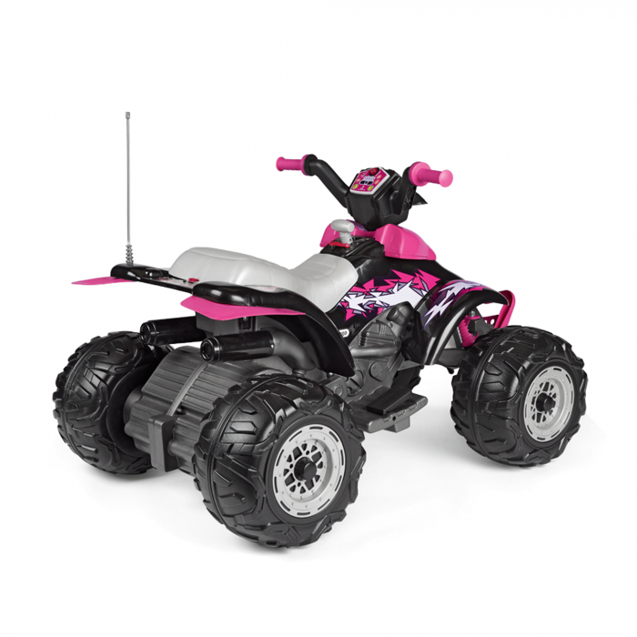 ATV Peg Perego Corral T-Rex, 330W, 12V, 3 ani +, Roz/ Negru [8]