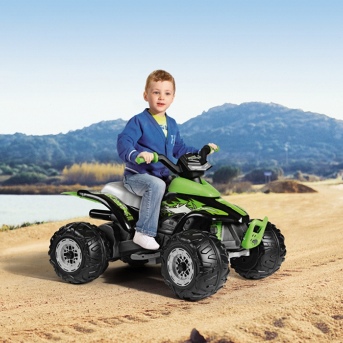 ATV Peg Perego Corral T-Rex, 330W, 12V, 3 ani +, Verde/ Negru [2]