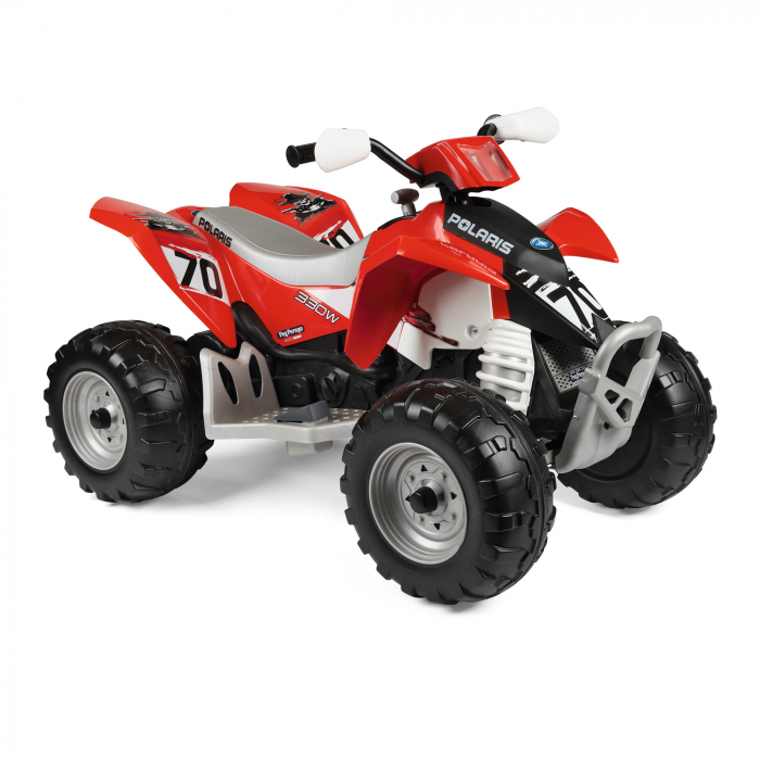 ATV Peg Perego Polaris Outlaw 330 W, 12V, 3 ani+, Negru / Rosu [3]