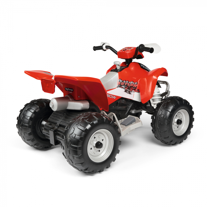 ATV Peg Perego Polaris Outlaw 330 W, 12V, 3 ani+, Negru / Rosu [4]