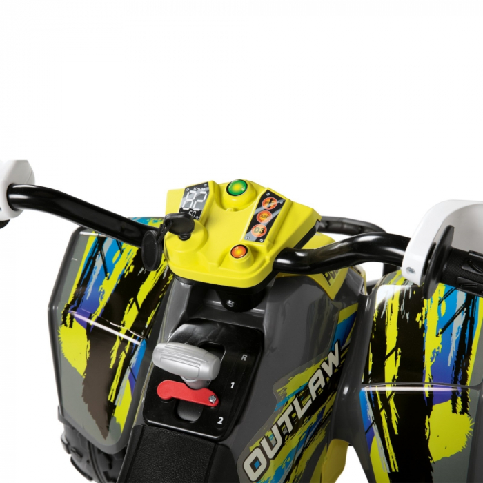 ATV Peg Perego Polaris Outlaw Citrus, 12V, 3 ani +, Galben / Gri [4]