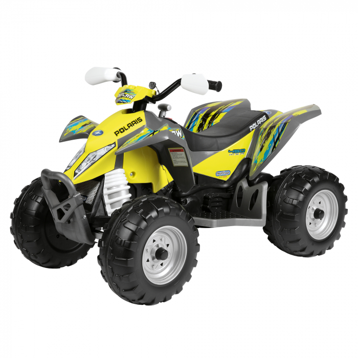 ATV Peg Perego Polaris Outlaw Citrus, 12V, 3 ani +, Galben Gri