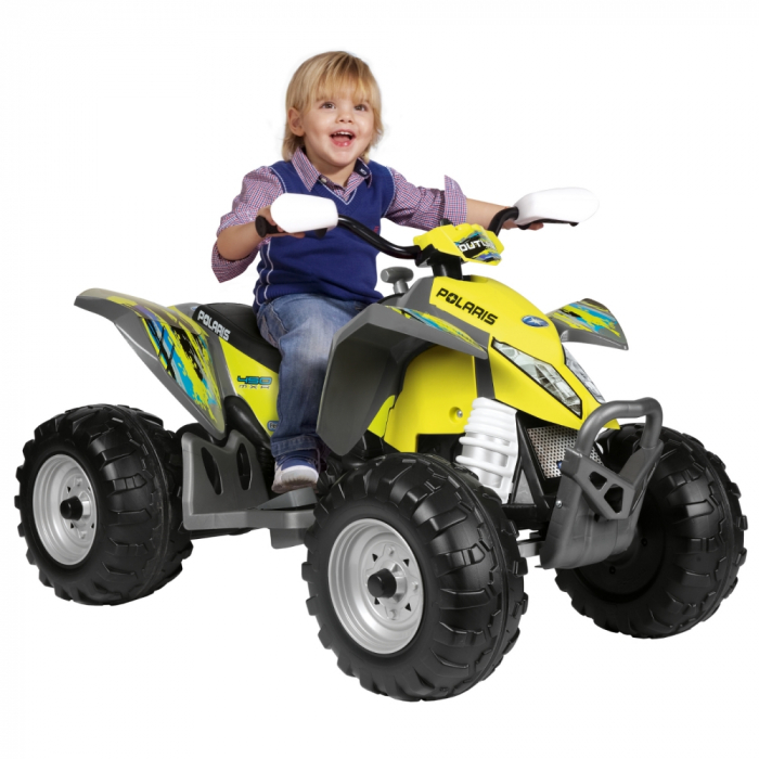 ATV Peg Perego Polaris Outlaw Citrus, 12V, 3 ani +, Galben / Gri [8]