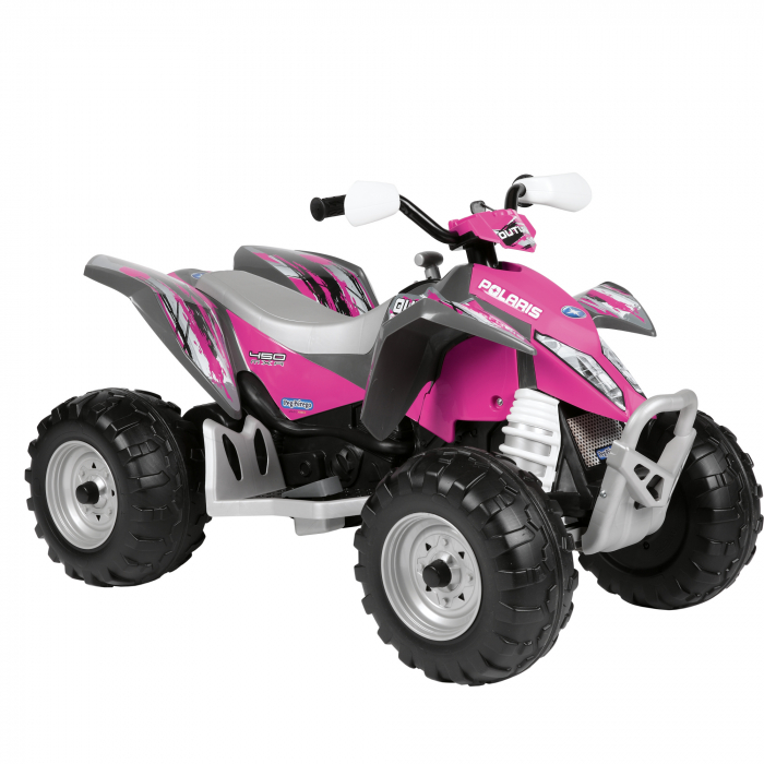 ATV Peg Perego Polaris Outlaw Pink Power, 12V, 3 ani+, Roz/Gri [6]