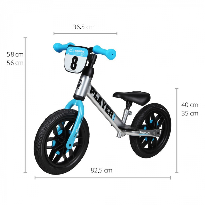 Balance bike Qplay Player Albastru [11]