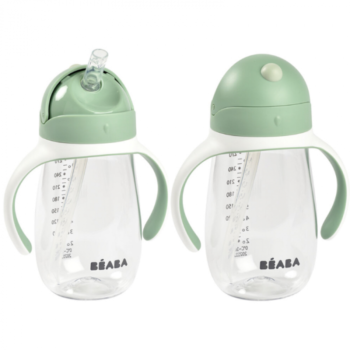 Cana cu pai din Tritan Beaba 300 ml Sage Green [2]