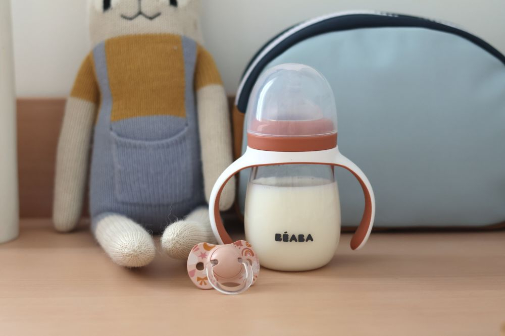 Biberon de invatare 2 in 1 din Tritan Beaba 210 ml Terracotta - Resigilat [4]