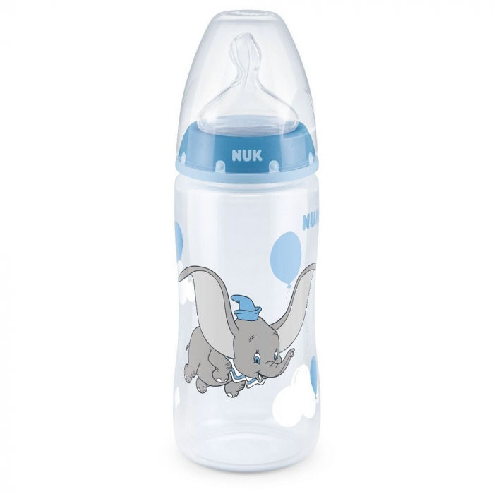 Biberon Nuk First Choice PP 300 ml Control Temperatura Tetina Silicon M 6-18 luni Disney Dumbo