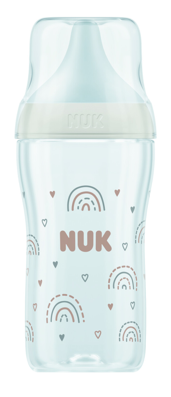 Biberon Nuk Perfect Match PP 260 ml Control Temperatura Tetina Silicon M 3 luni+ model Curcubeu [1]
