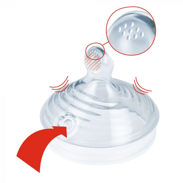Biberon Nuk Nature Sense Sticla 240 ml Tetina Silicon Orificiu M 0-6 luni Roz [2]