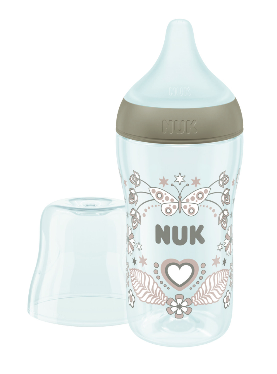 Biberon Nuk Perfect Match PP 260 ml Control Temperatura Tetina Silicon M 3 luni+ model Inima [1]