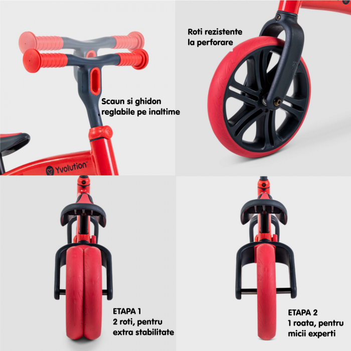 Bicicleta echilibru Yvolution Y Velo Junior Red-Resigilat [5]