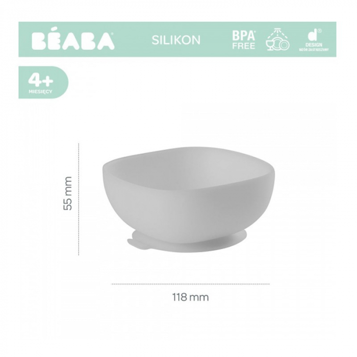 Bol silicon cu ventuza Beaba Grey [2]