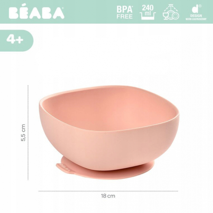Bol silicon cu ventuza Beaba Roz [4]