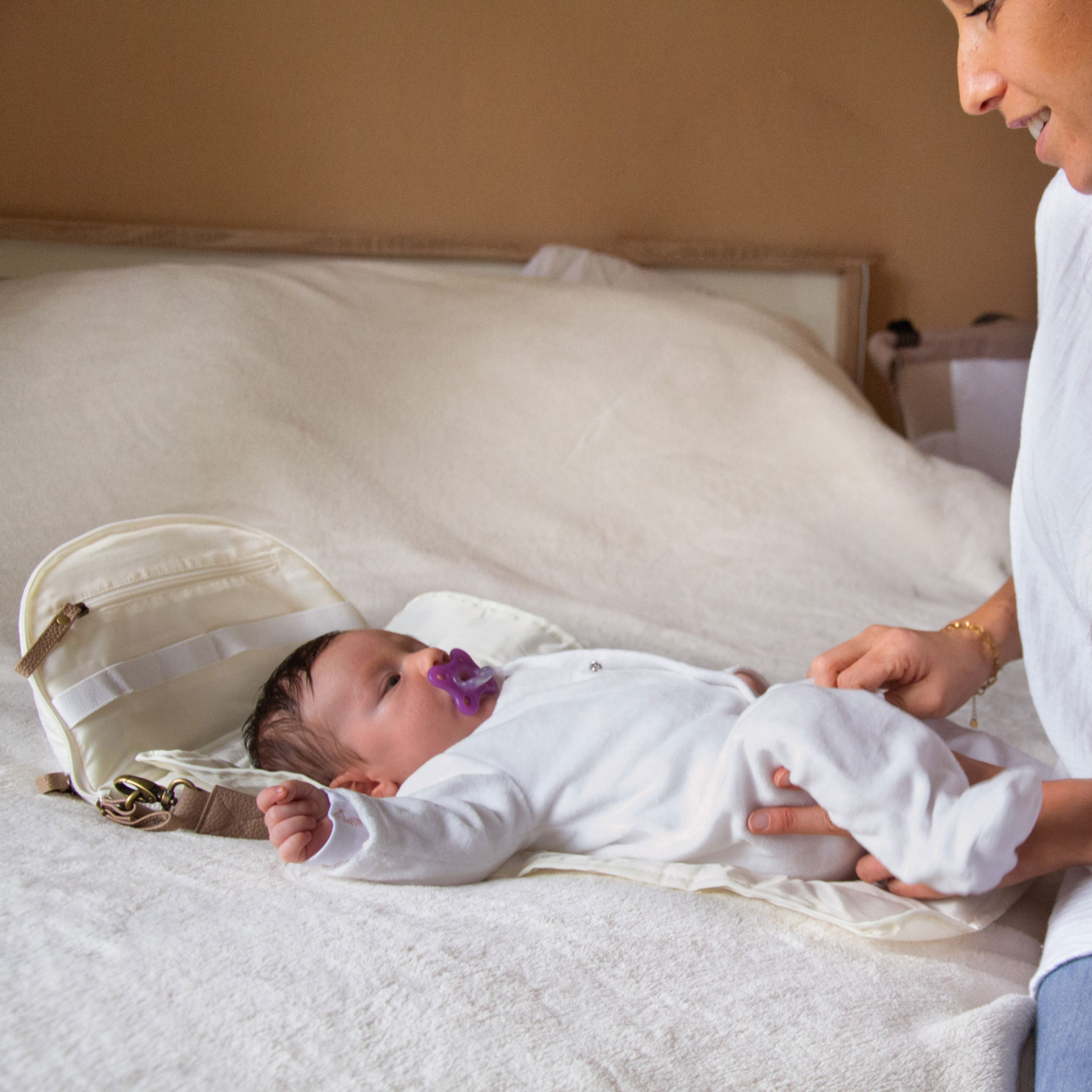 Borseta bebelusi Baby On Board Armelle Banana Naturel [4]