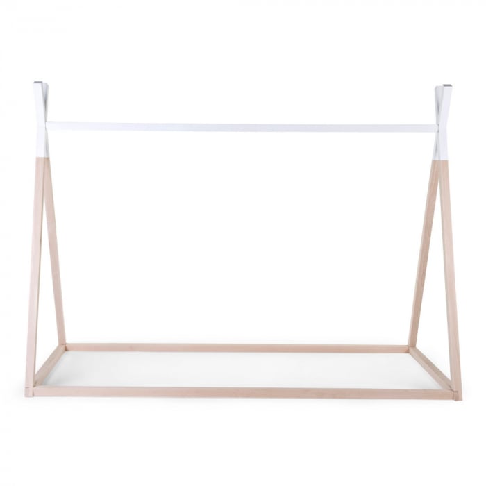 Cadru pat Tipi Childhome 90x200 cm Lemn Natural/Alb [2]