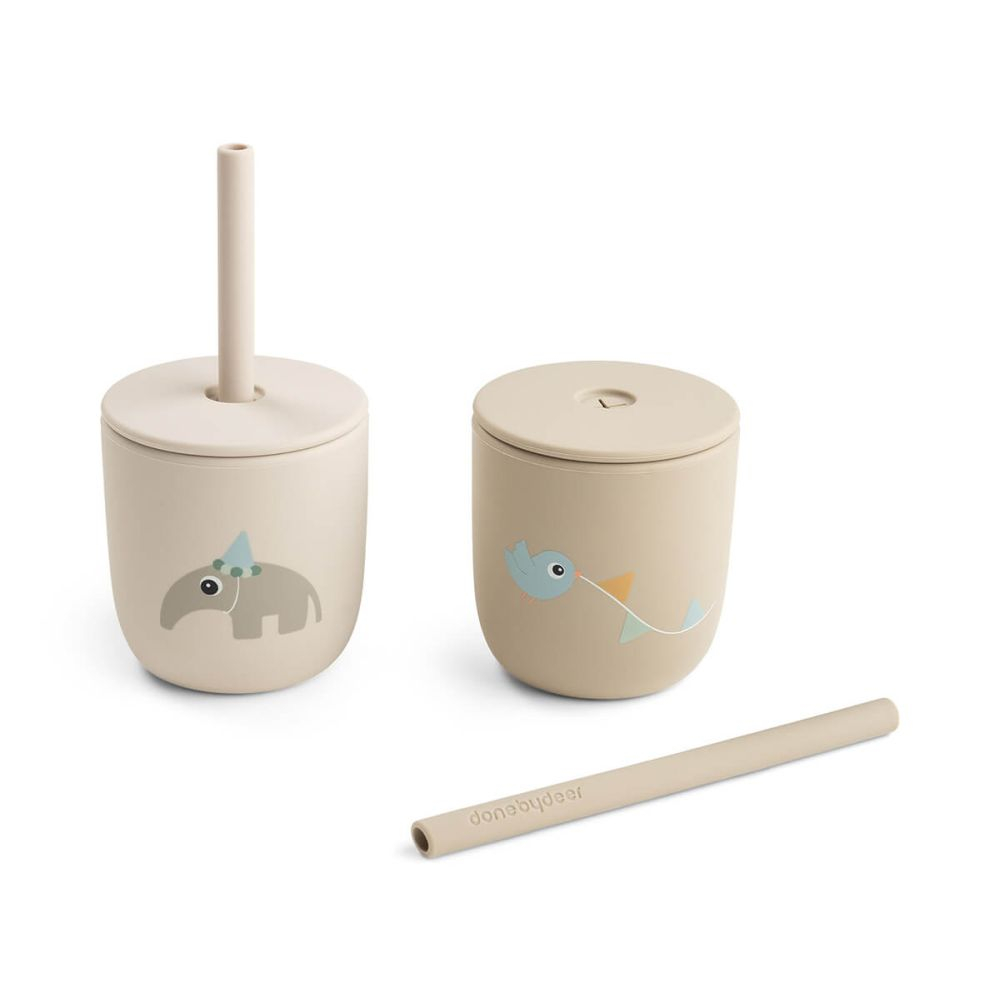 Cana cu pai Done by Deer silicon set 2 buc Celebration Sand [2]