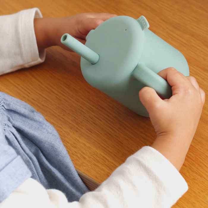 Cana de antrenament cu pai din silicon Beaba Sage Green - Resigilat [5]