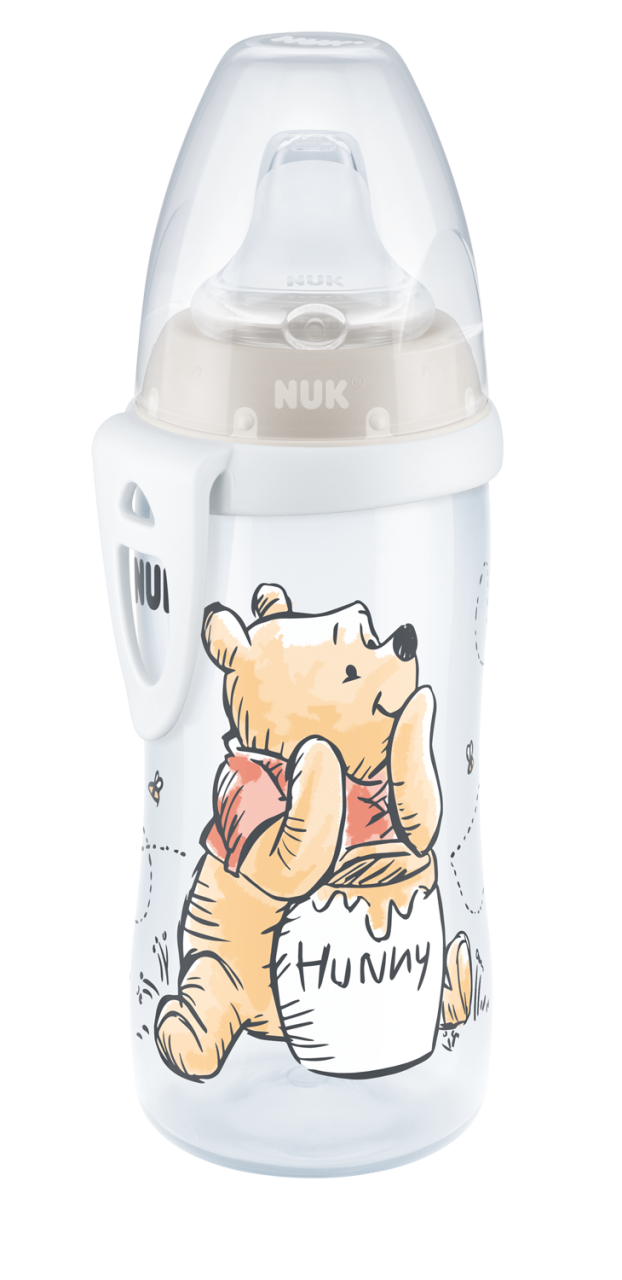 Cana Nuk Active 300 ml cu tetina din silicon de la 12 luni Winnie The Pooh