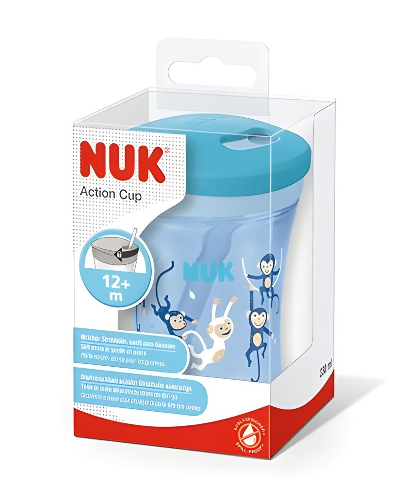 Cana Nuk Evolution Action cu pai 230 ml de la 12 luni Albastru Maimute [2]