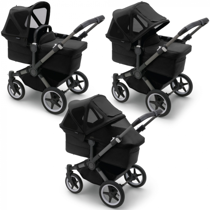 Capotina cu extensie plasa insecte Bugaboo Donkey Midnight Black [2]