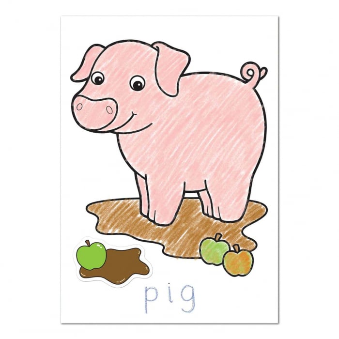 Carte de colorat cu activitati in limba engleza si abtibilduri Farmyard [3]
