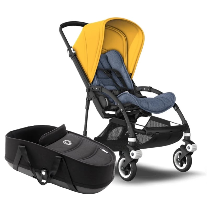 Carucior Bugaboo Bee 5 Blue Melange Sunrise Yellow 2 in 1