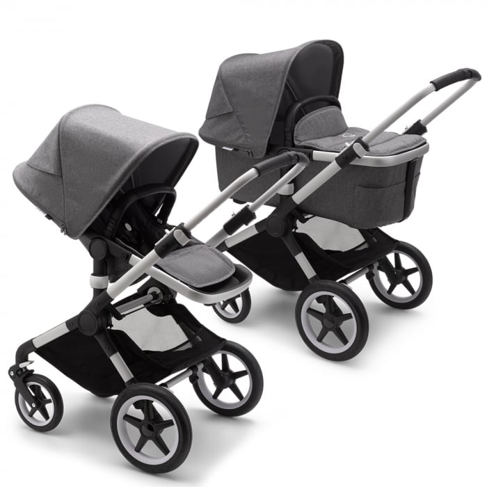 Carucior Bugaboo Fox 2 Complete Aluminium Grey Melange 2 in 1 - Resigilat