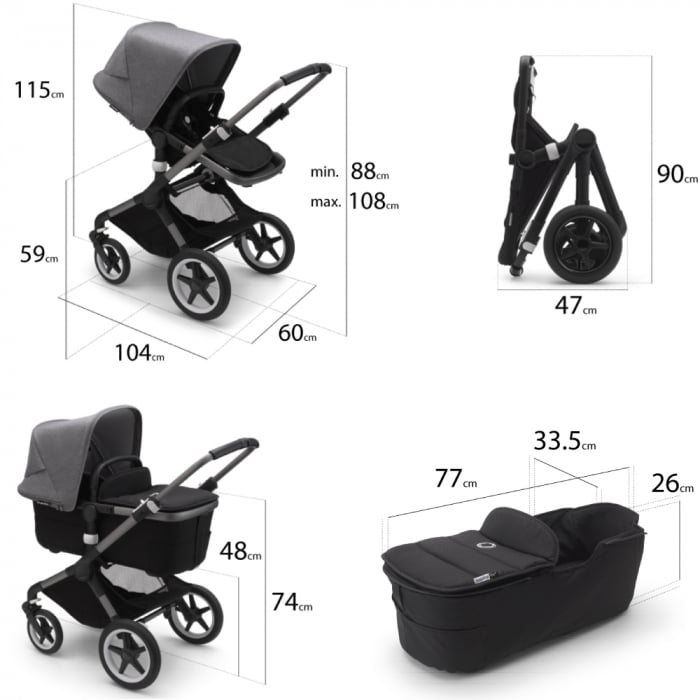Carucior Bugaboo Fox 3 Classic Graphite/Dark Navy 2 in 1 [7]