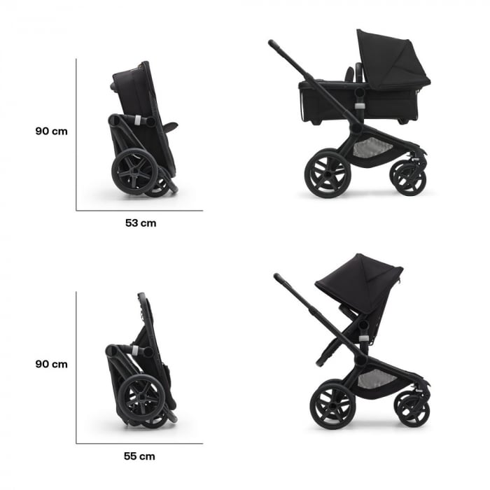 Carucior Bugaboo personalizat Fox 5 Black/Grey Melange 2 in 1 [6]