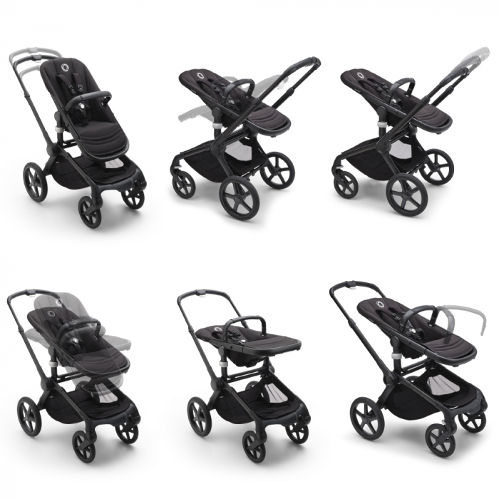 Carucior Bugaboo Fox 5 Black/Midnight Black 2 in 1 personalizat [5]