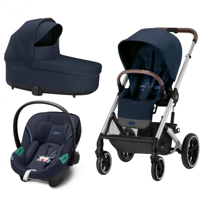 Carucior Cybex Balios S Lux 3 in 1 Silver Ocean Blue 2023