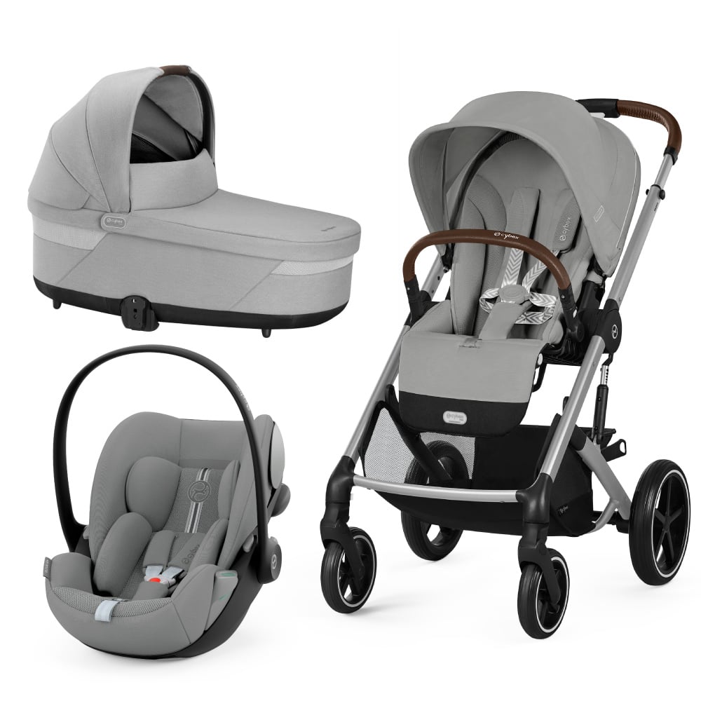 Pachet Promo Carucior Cybex Balios S Lux 3 in 1 Stone Grey cu Scoica Auto Cloud G i-Size Lava Grey