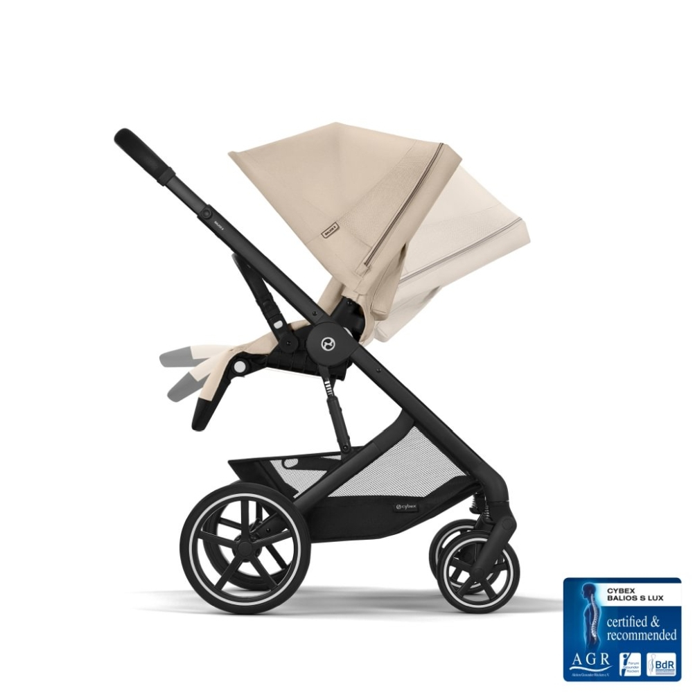 Carucior Cybex Balios S Lux 4 in 1 Black/Almond Beige cu Scoica Auto Cloud G3 si Baza G3 [10]
