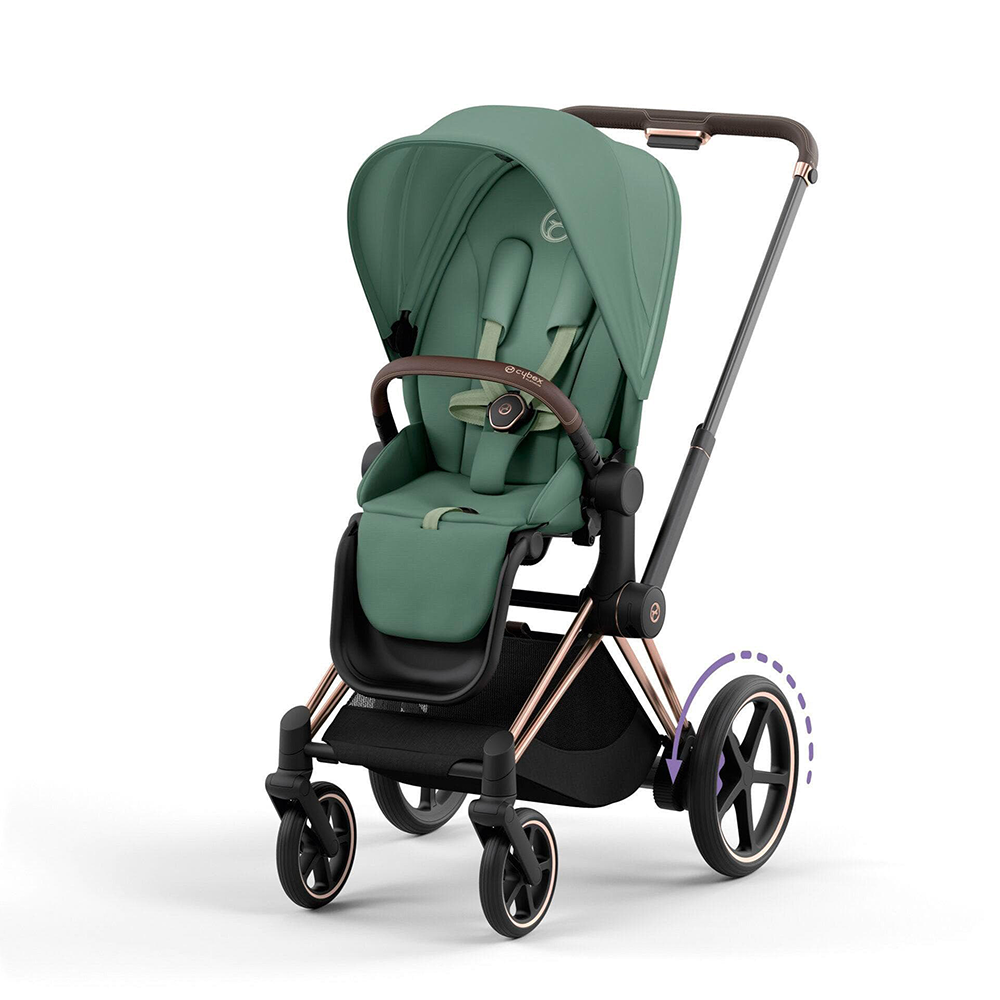 Carucior Cybex e-Priam 2 in 1 Leaf Green cu cadru Rosegold [2]