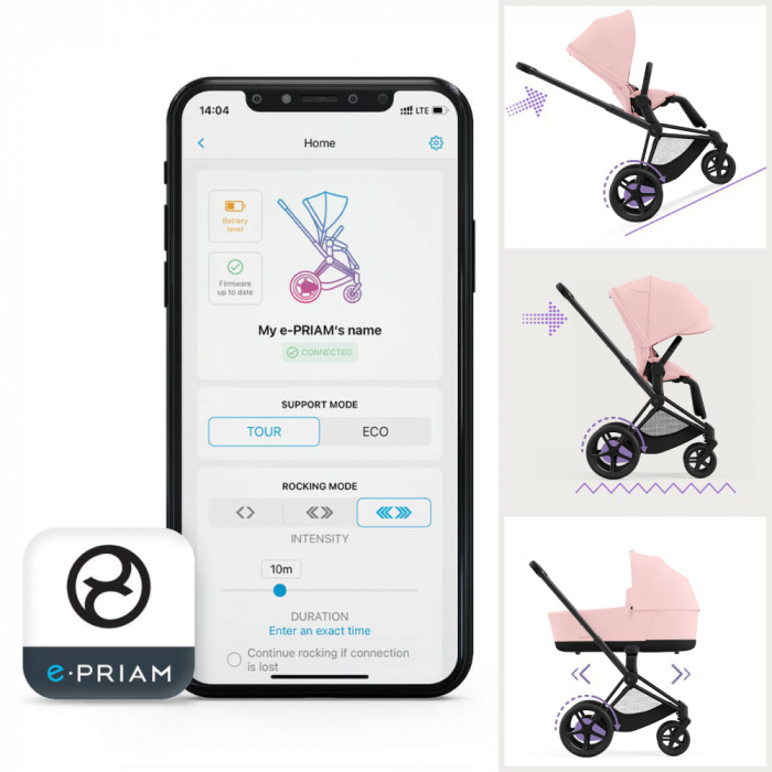 Carucior Cybex e-Priam 3 in 1 Peach Pink [8]