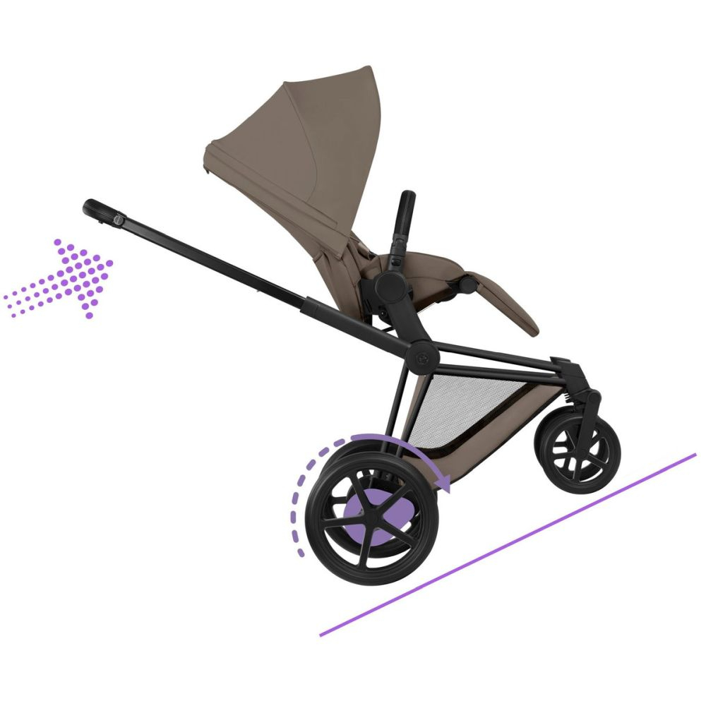 Carucior Cybex e-Priam Comfort Matt Black  Coconut Brown 2 in 1 [9]