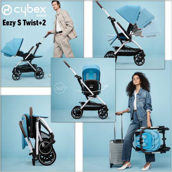 Carucior Cybex Eezy S Twist+2 Silver/Hibiscus Red-Resigilat [8]