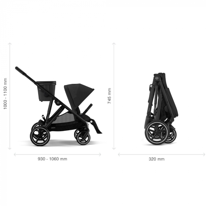 Carucior Cybex Gazelle S Black/Moon Black [7]