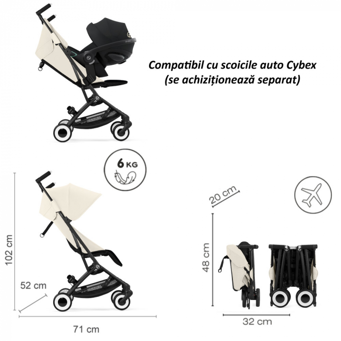 Carucior Cybex Libelle Black/Canvas White [6]