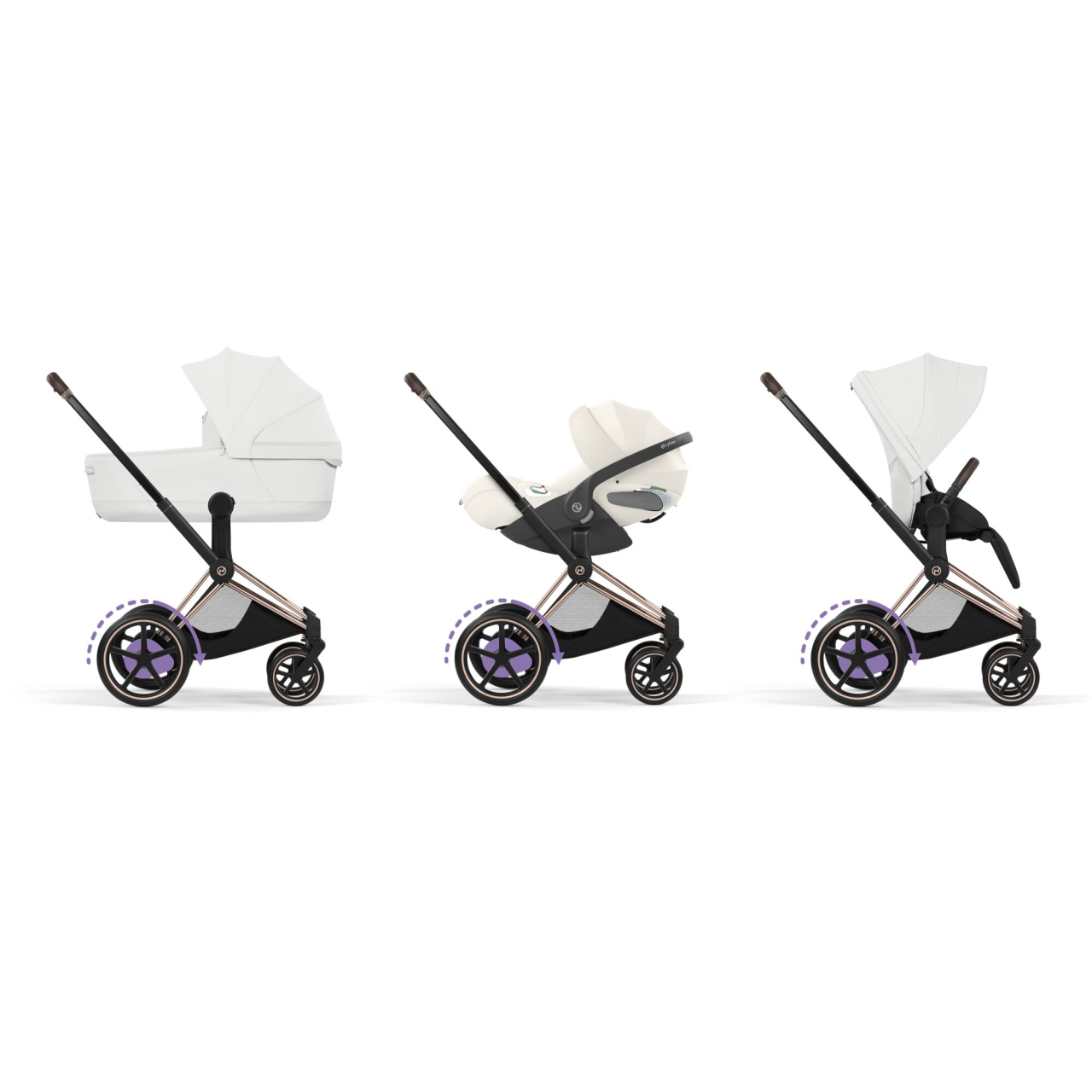 Carucior Cybex e-Priam Style Off White 3 in 1 [2]