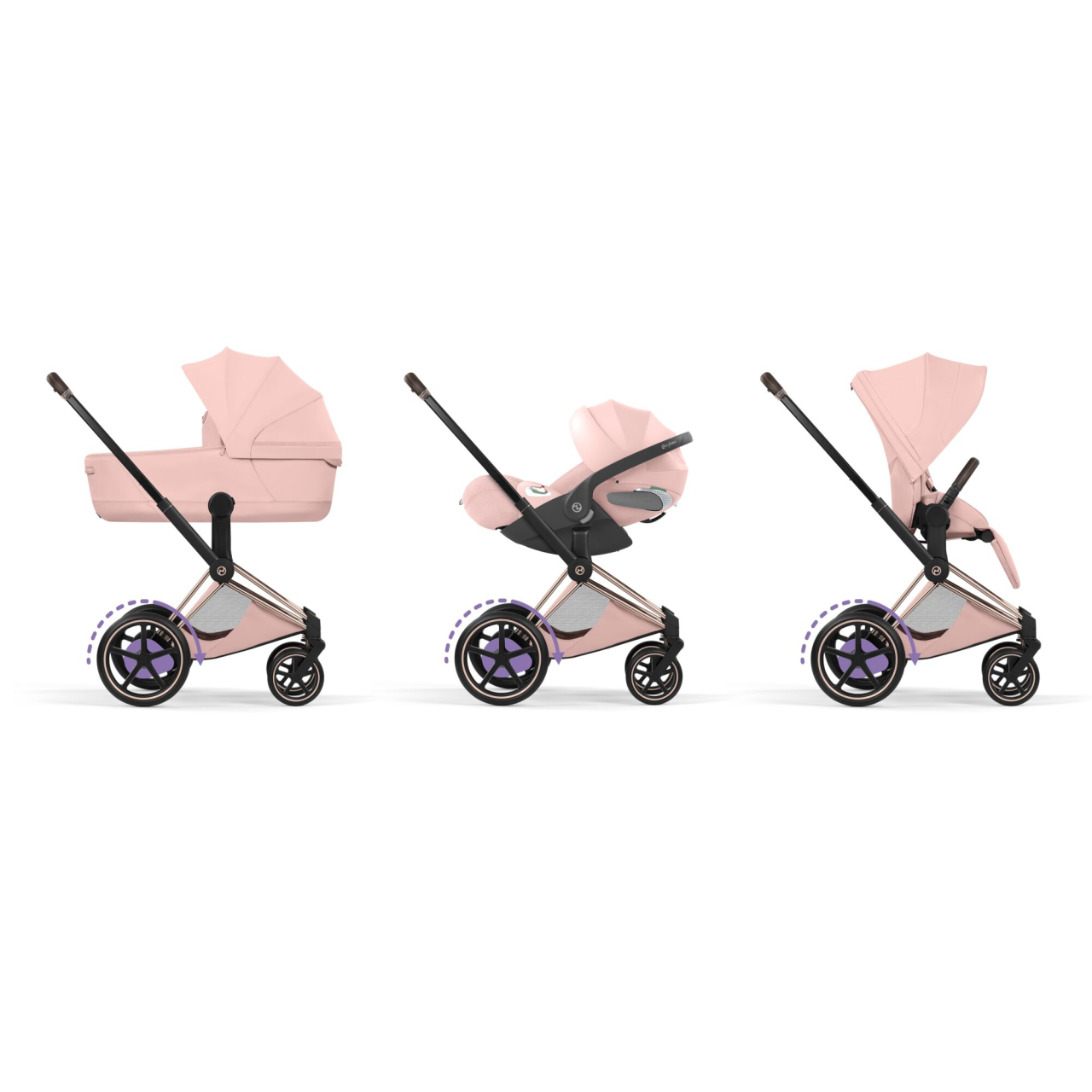 Carucior Cybex e-Priam Style Peach Pink 3 in 1 [2]