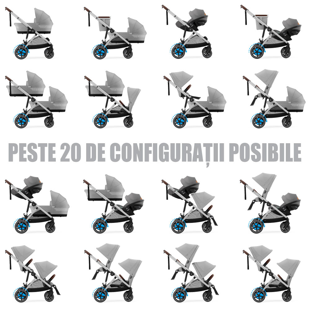 Carucior gemeni Cybex e-Gazelle S Stone Grey [7]